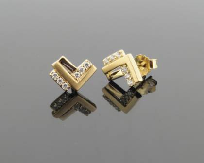 Wilhelm M&uuml;ller Ohrschmuck Ref.-Nr.: 743467019 925/- Silber, gelb 12 Zirkonia  Wei&szlig; 