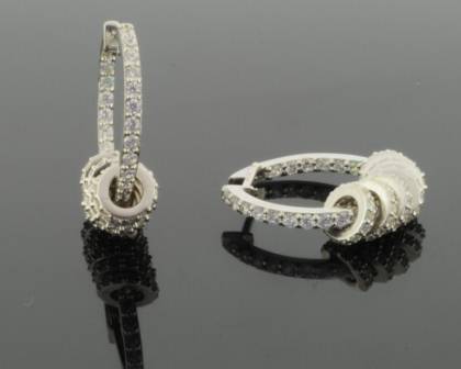 Wilhelm M&uuml;ller Ohrschmuck Ref.-Nr.: 743472019 925/- Silber, Rhodiniert 128 Zirkonia  Wei&szlig; 