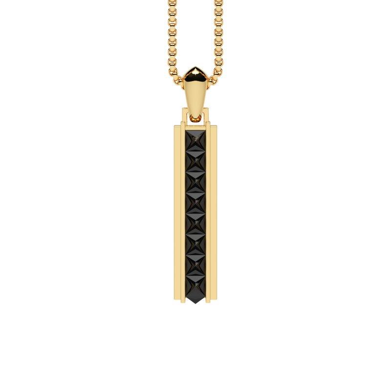 Traumwerk Halsschmuck Ref.-Nr.: TMK004-G 925/- Silber, gelb 8 Onyx schwarz 