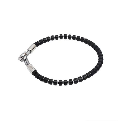 Across Armband Ref.-Nr.: ABS01MSS Edelstahl schwarz  L&auml;nge 19 cm