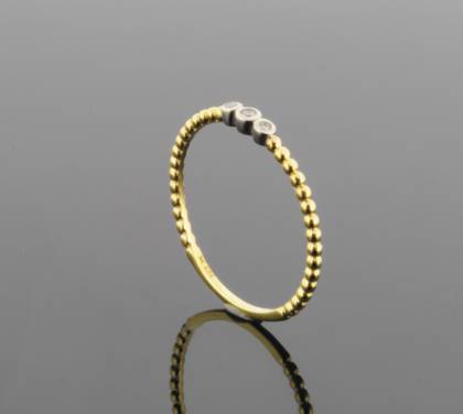 Wilhelm M&uuml;ller Ringe Ref.-Nr.: 145524053 585/- Gold, gold 2 Diamant Wesselton  Weiss kleine Einschl&uuml;sse Brillantschliff 0,03ct. 