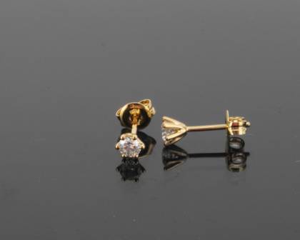 Wilhelm M&uuml;ller Ohrschmuck Ref.-Nr.: 285913019 585/- Gold, gold 2 Diamant Wesselton  Weiss kleine Einschl&uuml;sse Brillantschliff 0,30ct. 