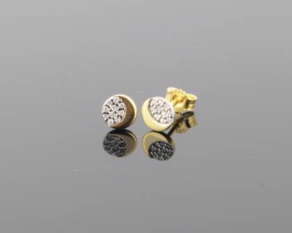 Wilhelm M&uuml;ller Ohrschmuck Ref.-Nr.: 286098019 585/- Gold, gold 20 Diamant Wesselton  Weiss kleine Einschl&uuml;sse Brillantschliff 0,10ct. 