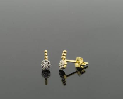 Wilhelm M&uuml;ller Ohrschmuck Ref.-Nr.: 286142019 585/- Gold, gold 2 Diamant Wesselton  Weiss kleine Einschl&uuml;sse Brillantschliff 0,01ct. 