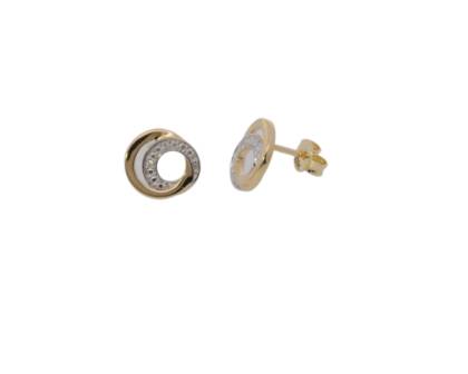 Wilhelm M&uuml;ller Ohrschmuck Ref.-Nr.: 286170019 585/- Gold, gold 4 Diamant Wesselton  Weiss kleine Einschl&uuml;sse Brillantschliff 0,01ct. 