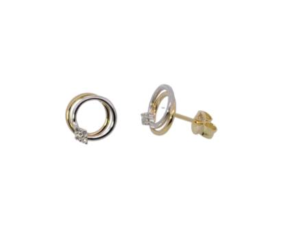 Wilhelm M&uuml;ller Ohrschmuck Ref.-Nr.: 286172019 585/- Gold, gold 8 Diamant Wesselton  Weiss kleine Einschl&uuml;sse Brillantschliff 0,06ct. 