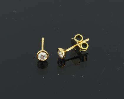 Wilhelm M&uuml;ller Ohrschmuck Ref.-Nr.: 287806021 750/- Gold, gold 2 Diamant Top wesselton feines wei&szlig; kleine Einschl&uuml;sse Brillantschliff 0,25ct. 