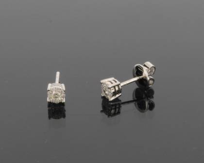 Wilhelm M&uuml;ller Ohrschmuck Ref.-Nr.: 297586019 585/- Gold, wei&szlig; 20 Diamant Wesselton  Weiss kleine Einschl&uuml;sse Brillantschliff 0,16ct. 