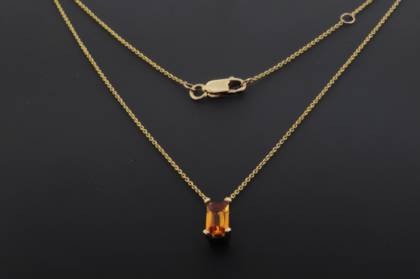 Wilhelm M&uuml;ller Halsschmuck Ref.-Nr.: 538383019 585/- Gold, gold 1 Citrin  L&auml;nge 40-45 cm