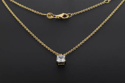 Wilhelm M&uuml;ller Halsschmuck Ref.-Nr.: 548503019 333/- Gold, gold 1 Zirkonia  Wei&szlig;  L&auml;nge 42+3 cm