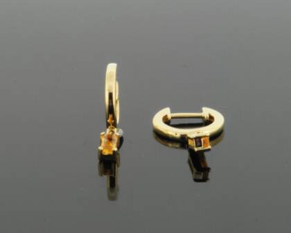 Wilhelm M&uuml;ller Ohrschmuck Ref.-Nr.: 726028019 585/- Gold, gold 2 Citrin Baguette 
