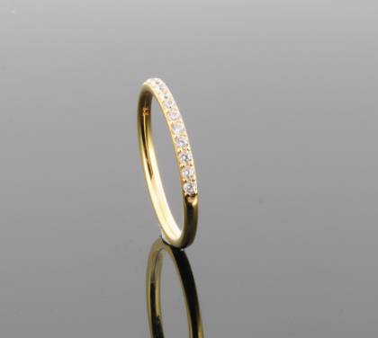 Wilhelm M&uuml;ller Ringe Ref.-Nr.: 746662052 925/- Silber, gelb 11 Zirkonia  Wei&szlig;  Ringgr&ouml;&szlig;e 52