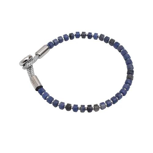 Across Armband Ref.-Nr.: ABS03MSS Edelstahl blau  L&auml;nge 19 cm