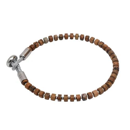 Across Armband Ref.-Nr.: ABS05MSS Edelstahl braun  L&auml;nge 19 cm