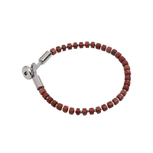 Across Armband Ref.-Nr.: ABS08MSS Edelstahl Rot  L&auml;nge 19cm