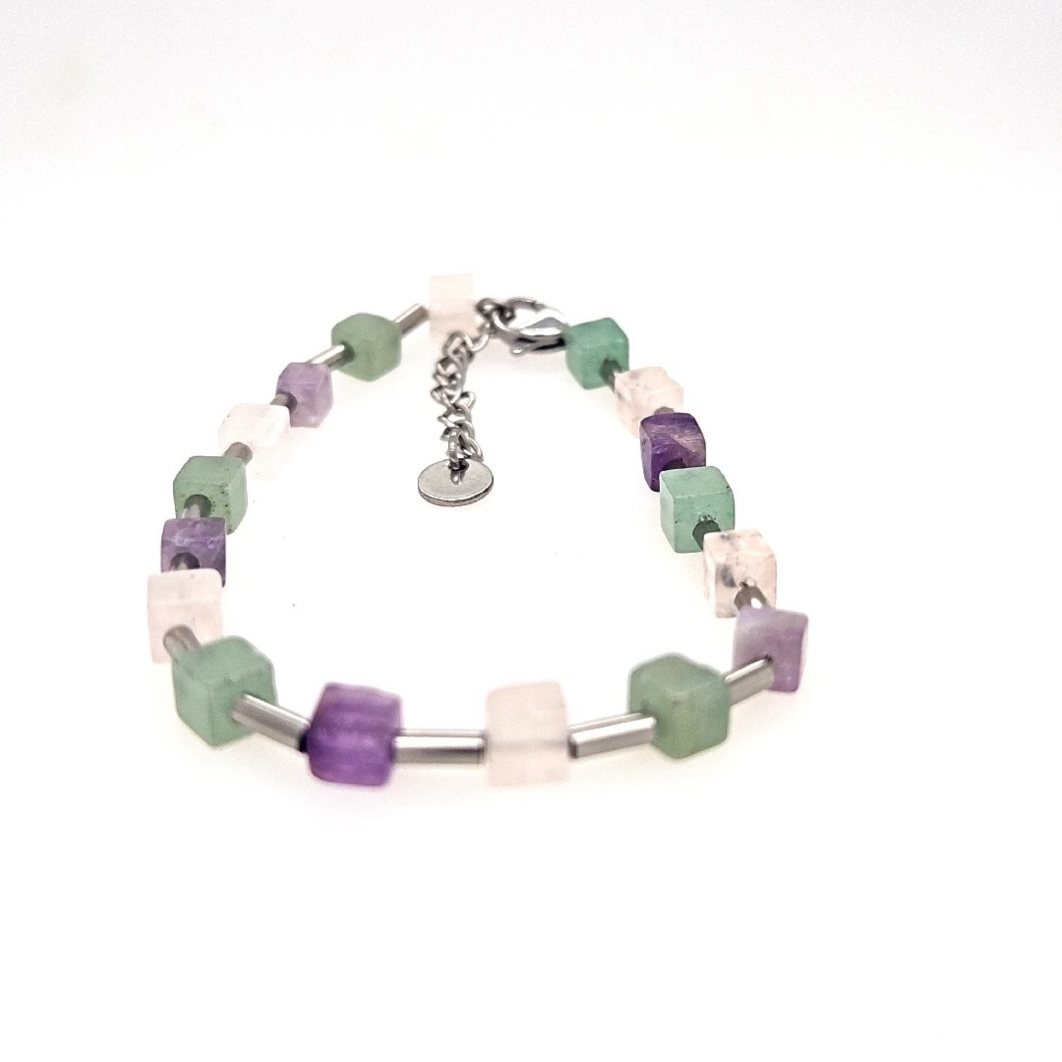 Blumenkind Armband Ref.-Nr.: BGB04SS Edelstahl Glasstein multicolor  L&auml;nge 16+3 cm