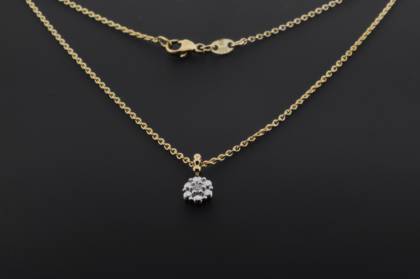 Wilhelm M&uuml;ller Halsschmuck Ref.-Nr.: 245366119 585/- Gold, gold 1 Diamant Wesselton  Weiss kleine Einschl&uuml;sse Brillantschliff 0,02ct.  L&auml;nge 42cm