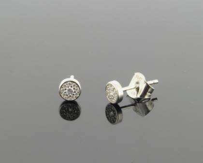 Wilhelm M&uuml;ller Ohrschmuck Ref.-Nr.: 743468019 925/- Silber, Rhodiniert 20 Zirkonia  Wei&szlig; 