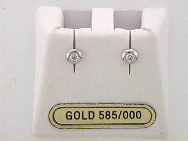 Max Fr&ouml;hlich Ohrschmuck Ref.-Nr.: BOS03.10SI 585/- Gold, wei&szlig; 2 Diamant Wesselton  Weiss kleine Einschl&uuml;sse Brillantschliff 0,10ct. 