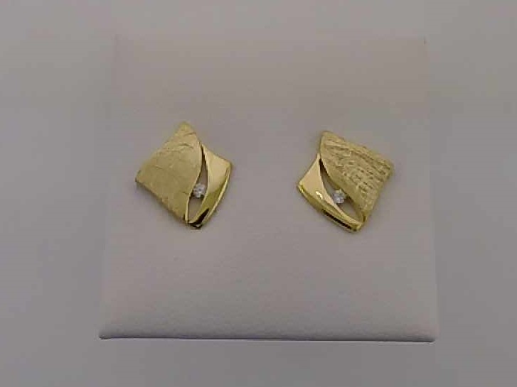 Max Fr&ouml;hlich Ohrschmuck Ref.-Nr.: 24-412 925/- Silber, gelb 2 Zirkonia  Wei&szlig; 