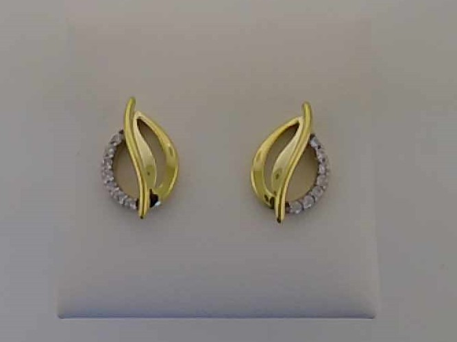 Max Fr&ouml;hlich Ohrschmuck Ref.-Nr.: 24-454 333/- Gold, gelb Zirkonia  Wei&szlig; 