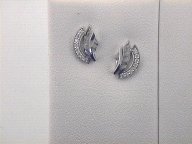 Max Fr&ouml;hlich Ohrschmuck Ref.-Nr.: 24-467 925/- Silber, Rhodiniert Zirkonia  Wei&szlig; 