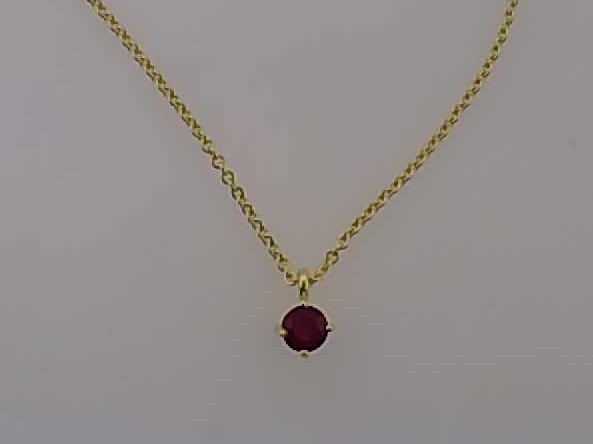 Max Fr&ouml;hlich Halsschmuck Ref.-Nr.: 24-484 333/- Gold, gelb 1 Rubin Rot  L&auml;nge 42+3 cm