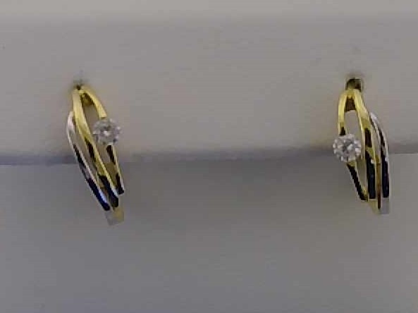 Max Fr&ouml;hlich Ohrschmuck Ref.-Nr.: 24-486 333/- Gold, bicolor 2 Zirkonia  Wei&szlig; 