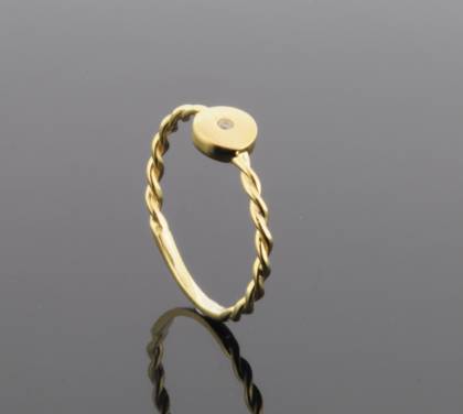 Wilhelm M&uuml;ller Ringe Ref.-Nr.: 670084055 333/- Gold, gold 1 Zirkonia  Wei&szlig;  Ringgr&ouml;&szlig;e 55