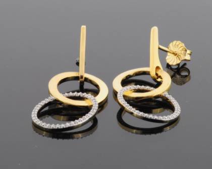Wilhelm M&uuml;ller Ohrschmuck Ref.-Nr.: 743452019 925/- Silber, gold 74 Zirkonia  Wei&szlig; 