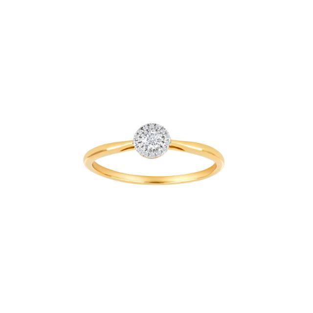 Nordahl Ringe Ref.-Nr.: 10100170500 585/- Gold, gelb 1 Diamant Wesselton  Weiss kleine Einschl&uuml;sse Brillantschliff 0,105ct.  Ringgr&ouml;&szlig;e 57