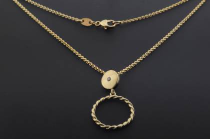 Wilhelm M&uuml;ller Halsschmuck Ref.-Nr.: 651125119 333/- Gold, gold 1 Zirkonia  Wei&szlig; 