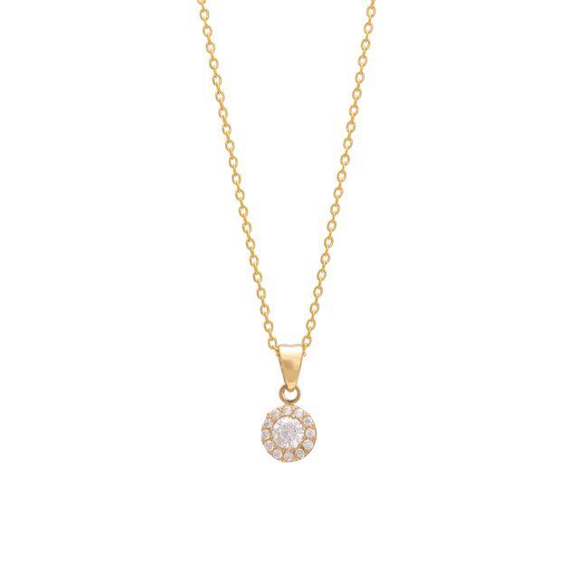 Nordahl Halsschmuck Ref.-Nr.: 20820570300 333/- Gold, gelb Zirkonia  Wei&szlig;  L&auml;nge 42+3 cm