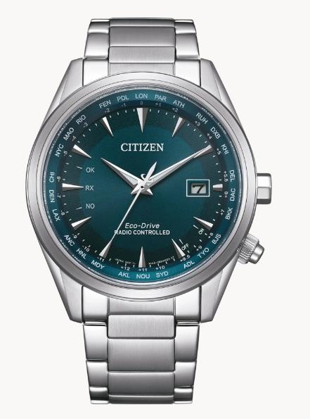 Citizen Solar Armbanduhren Herrenuhren Ziffernblatt: Gr&uuml;n Index  Edelstahl Gliederband Funksolar 100 Meter Ref.-Nr.: CB0270-87L   Ind.-Nr: H145