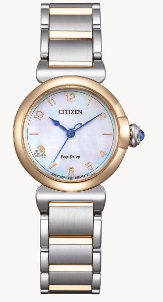 Citizen Solar Armbanduhren Damenuhren Ziffernblatt: Perlmutt Index  Edelstahl, bicolor Gliederband Solar 50 Meter Ref.-Nr.: EM1136-87D   Ind.-Nr: E031