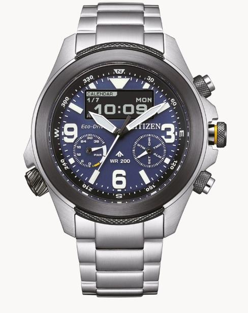 Citizen Pro Master Herrenuhren Ziffernblatt: Blau Index  Edelstahl Gliederband Solar 200 Meter Ref.-Nr.: JV1006-51L   Ind.-Nr: U822