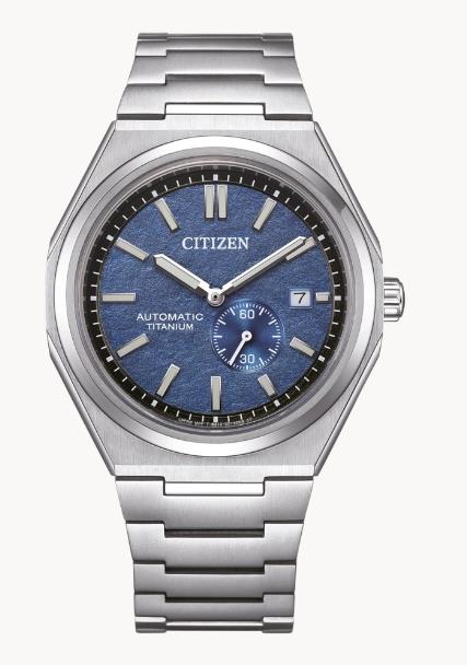 Citizen Automatik Herrenuhren Ziffernblatt: Blau Index  Titan Gliederband Automatik 100 Meter Ref.-Nr.: NJ0180-80A   Ind.-Nr: 8213