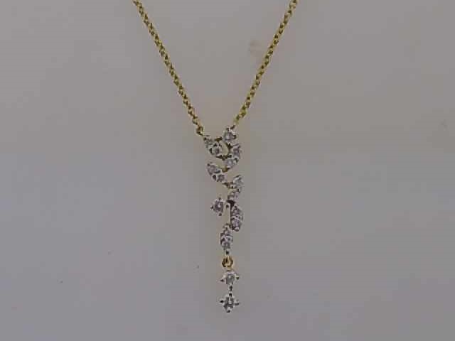 Max Fr&ouml;hlich Halsschmuck Ref.-Nr.: 708/194874/45 585/- Glas, gold 16 Diamant Wesselton  Weiss kleine Einschl&uuml;sse Brillantschliff 0,16ct.  L&auml;nge 45 cm