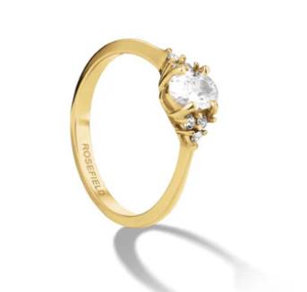 ROSEFIELD Ringe Ref.-Nr.: JRVO54G-J779 Edelstahl, gelb Zirkonia  Wei&szlig;  Ringgr&ouml;&szlig;e 55