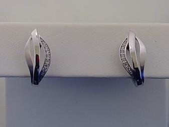 Max Fr&ouml;hlich Ohrschmuck Ref.-Nr.: 88/196057 925/- Silber, Rhodiniert Zirkonia  Wei&szlig; 