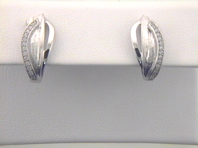 Max Fr&ouml;hlich Ohrschmuck Ref.-Nr.: 88/190590 925/- Silber, Rhodiniert Zirkonia  Wei&szlig; 