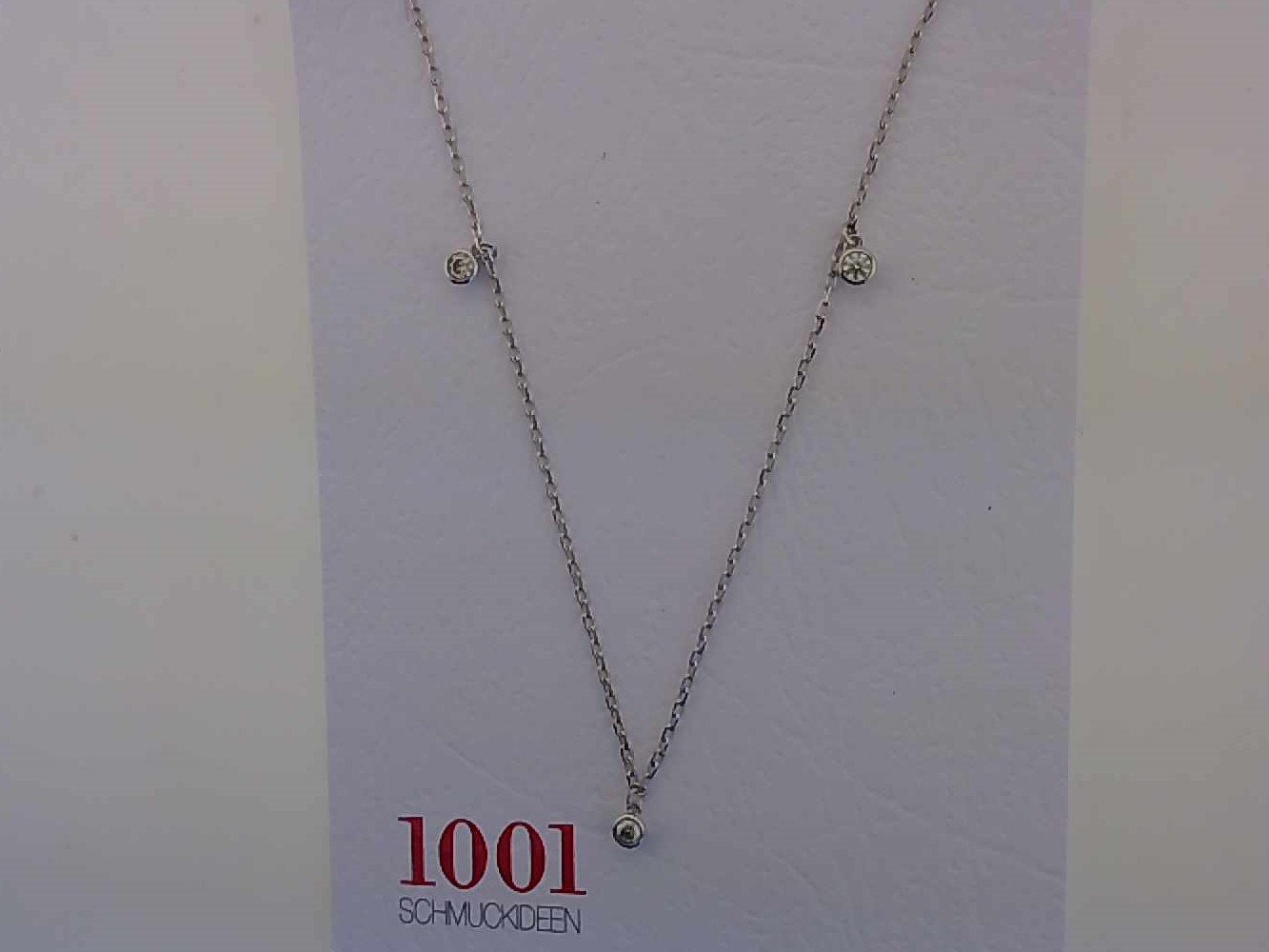 Max Fr&ouml;hlich Halsschmuck Ref.-Nr.: 660/193600/45 925/- Silber, Rhodiniert 5 Zirkonia  Wei&szlig;  L&auml;nge 45 cm