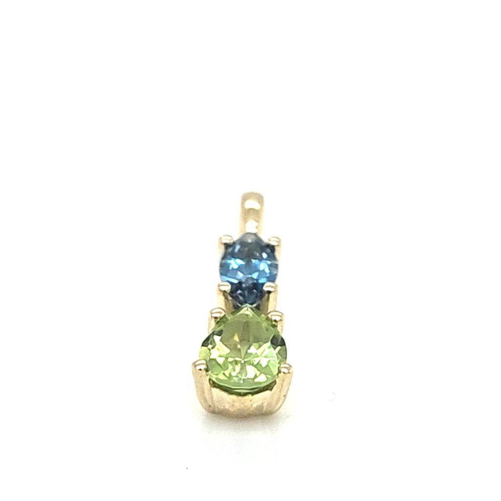 Linkenheil Ref.-Nr.: 41201-4342 Anh&auml;nger Gold 333  Topas blau/ London Blue Peridot