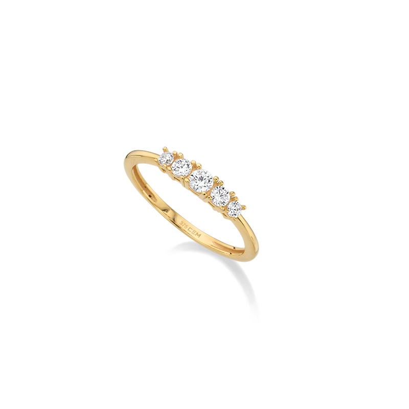 Engelkemper Ringe Ref.-Nr.: 6-212620-001 333/- Gold, gelb 5 Zirkonia  Wei&szlig;  Ringgr&ouml;&szlig;e 56