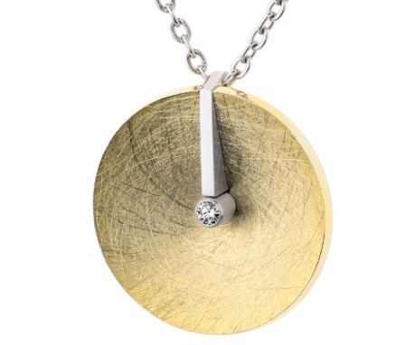 Ref.-Nr.: AN1030 Anh&auml;nger Ernstes Design Bicolor Edelstahl Brillant