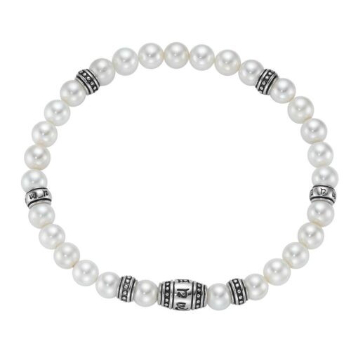 Giorgio Martello Armband Ref.-Nr.: 206309210 925/- Silber Muschelkernperle Wei&szlig; L&auml;nge 21 cm