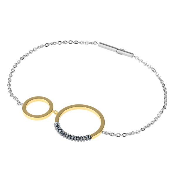 Ernstes Design Armband Ref.-Nr.: A624.18 EST/- Edelstahl 1 H&auml;matit schwarz  L&auml;nge 18 cm