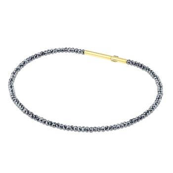 Ernstes Design Armband Ref.-Nr.: A635.18 EST/- Edelstahl, gelb 1 H&auml;matit schwarz  L&auml;nge 18 cm