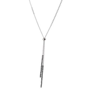 Ernstes Design Ketten Ref.-Nr.: K846 Edelstahl H&auml;matit schwarz  L&auml;nge 78 cm