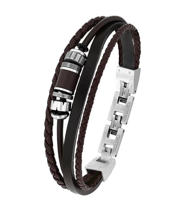 S. Oliver s.Oliver Armband Ref.-Nr.: 2038871 Edelstahl LEDER, braun L&auml;nge 18+3 cm
